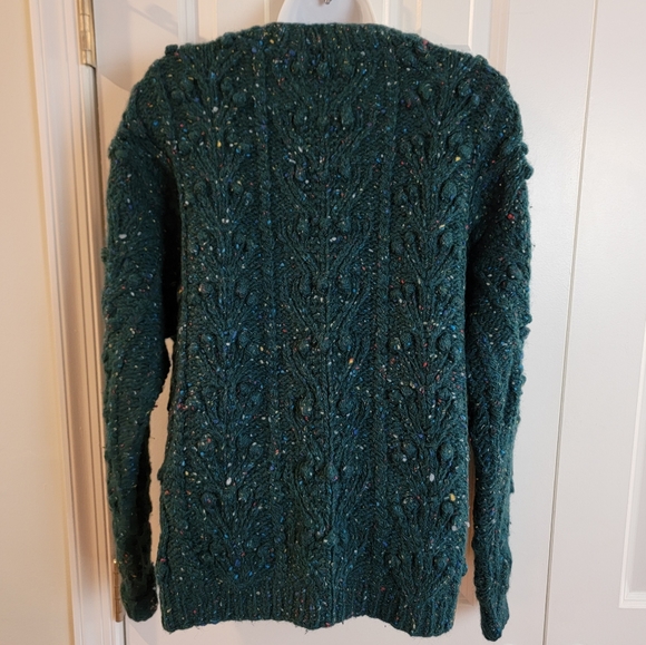 Vintage‎ Orvis Hand Framed 100% Wool Cardigan Teal Women's Large - Picture 7 of 9
